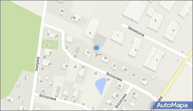Miszewko, Brzozowa, 33, mapa Miszewko