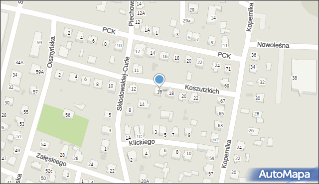 Mława, Braci Koszutskich, 16, mapa Mława