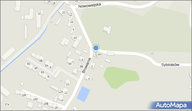 Mława, Browarna, 1, mapa Mława