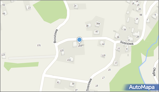 Młynka, Brzozowa, 27, mapa Młynka