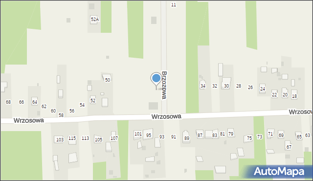 Mniów, Brzozowa, 34, mapa Mniów