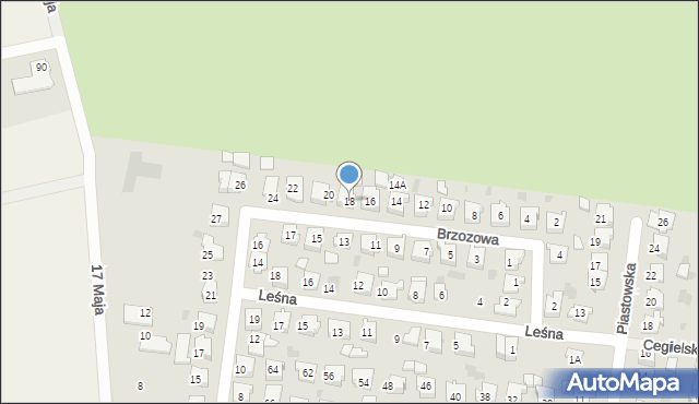 Mogilno, Brzozowa, 18, mapa Mogilno