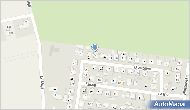Mogilno, Brzozowa, 22, mapa Mogilno