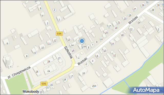 Mokobody, Brzóski Stanisława, ks., 3, mapa Mokobody