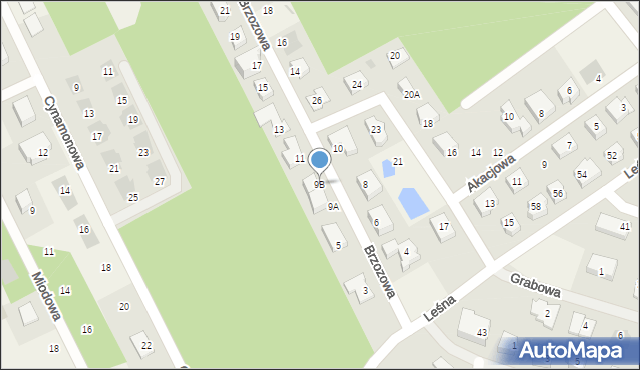 Mosty, Brzozowa, 9B, mapa Mosty