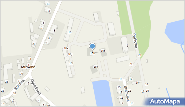 Mrowino, Bramowa, 15b, mapa Mrowino