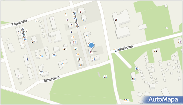 Mrzeżyno, Brzozowa, 11, mapa Mrzeżyno