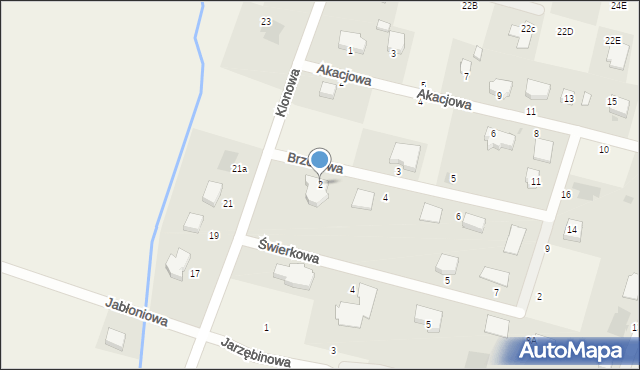 Mścice, Brzozowa, 2, mapa Mścice