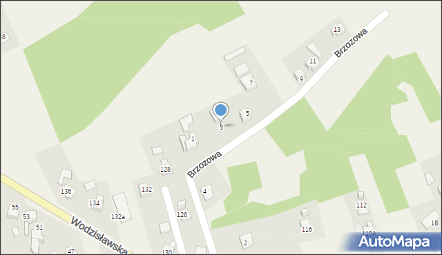 Mszana, Brzozowa, 3, mapa Mszana