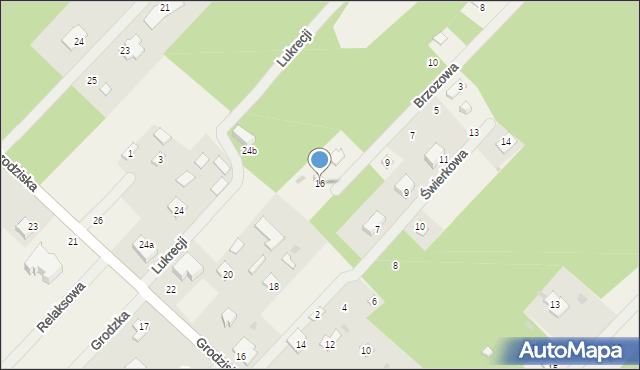 Musuły, Brzozowa, 16, mapa Musuły