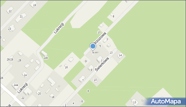 Musuły, Brzozowa, 7, mapa Musuły