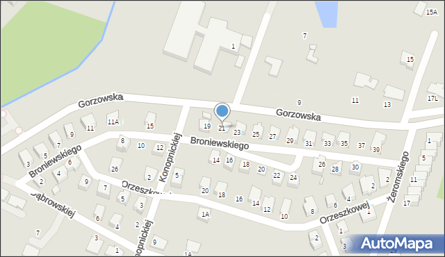 Myślibórz, Broniewskiego, 21, mapa Myślibórz