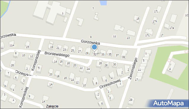 Myślibórz, Broniewskiego, 31, mapa Myślibórz