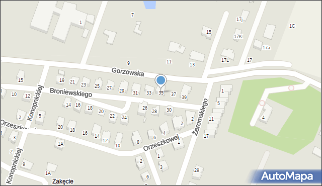 Myślibórz, Broniewskiego, 35, mapa Myślibórz