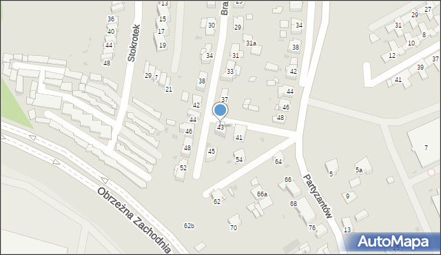 Mysłowice, Bratków, 43, mapa Mysłowice