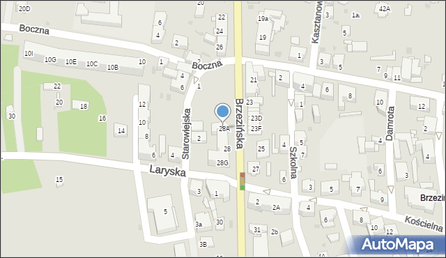 Mysłowice, Brzezińska, 28A, mapa Mysłowice