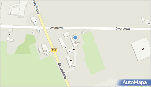 Mysłowice, Brzezińska, 51a, mapa Mysłowice