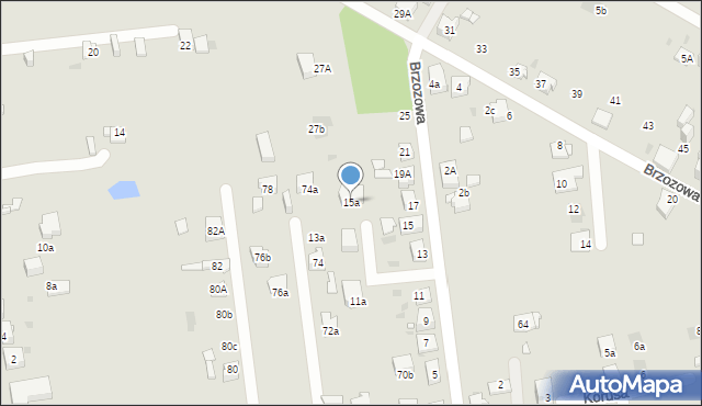 Mysłowice, Brzozowa, 15a, mapa Mysłowice