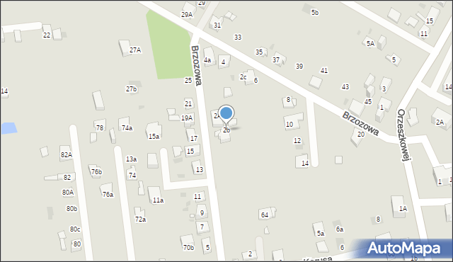 Mysłowice, Brzozowa, 2b, mapa Mysłowice