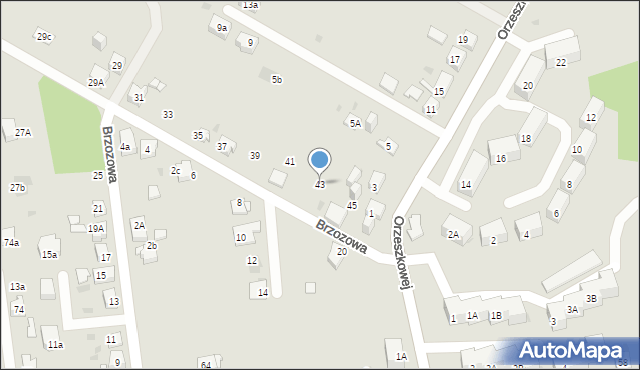 Mysłowice, Brzozowa, 43, mapa Mysłowice