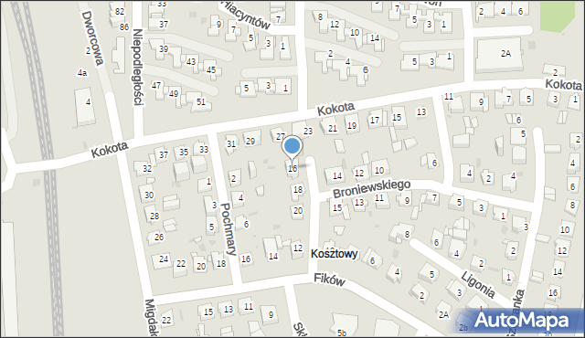 Mysłowice, Broniewskiego Władysława, 16, mapa Mysłowice
