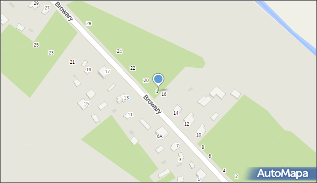 Myszyniec, Browary, 18, mapa Myszyniec