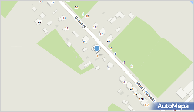 Myszyniec, Browary, 3, mapa Myszyniec