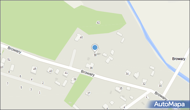 Myszyniec, Browary, 38, mapa Myszyniec