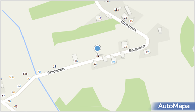Mzyki, Brzozowa, 14, mapa Mzyki