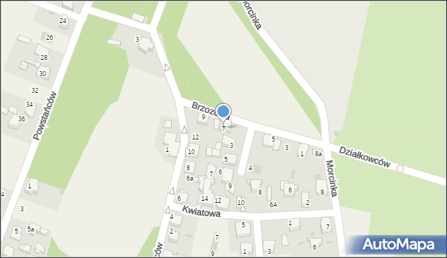 Nakło Śląskie, Brzozowa, 7, mapa Nakło Śląskie