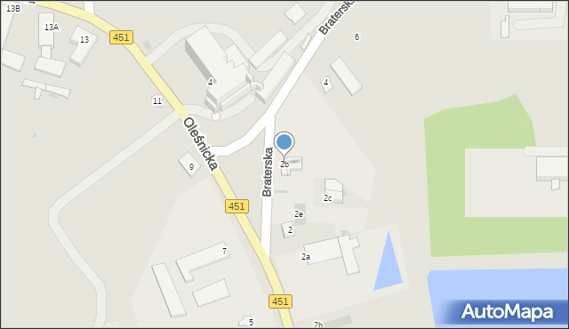 Namysłów, Braterska, 2b, mapa Namysłów