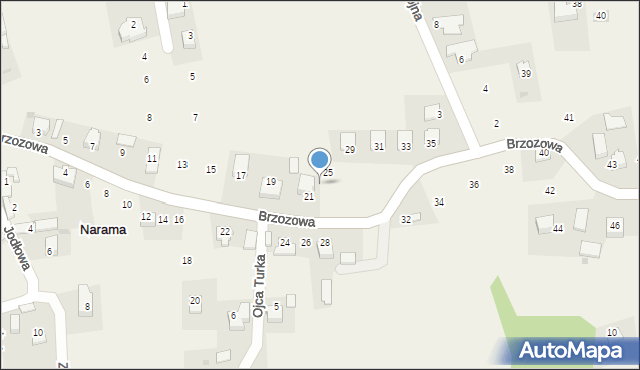 Narama, Brzozowa, 23, mapa Narama