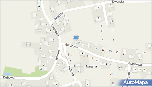 Narama, Brzozowa, 3, mapa Narama