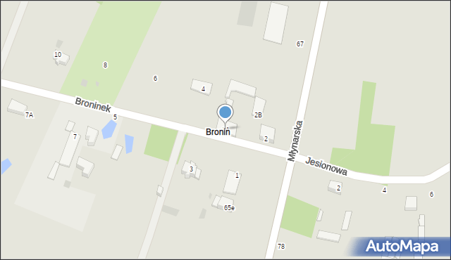 Nasielsk, Broninek, 2A, mapa Nasielsk