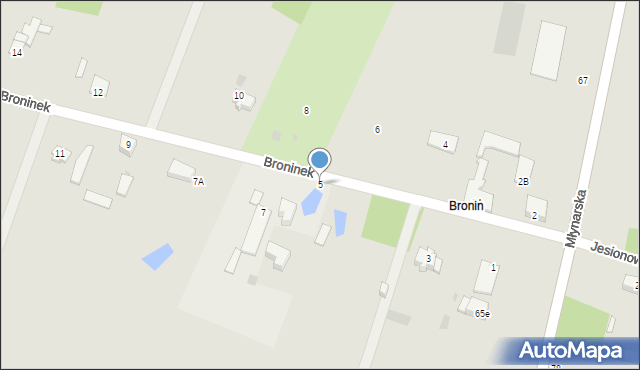 Nasielsk, Broninek, 5, mapa Nasielsk