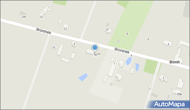 Nasielsk, Broninek, 7A, mapa Nasielsk