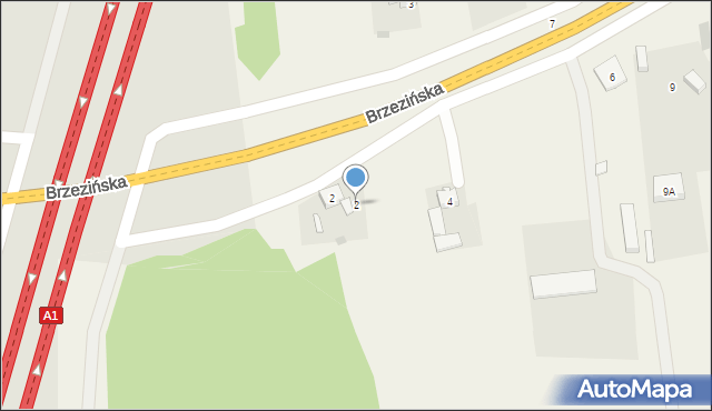 Natolin, Brzezińska, 2, mapa Natolin