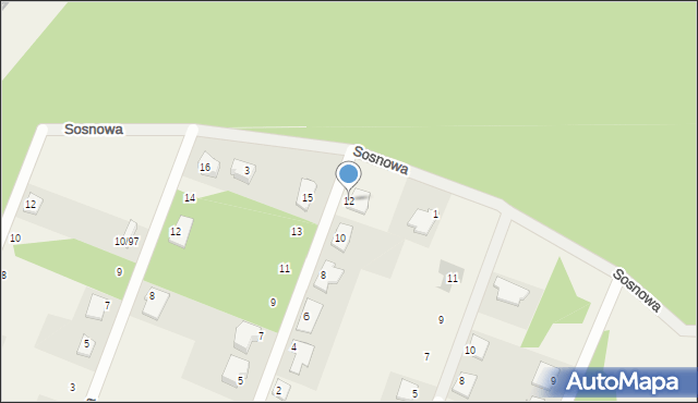 Nekla, Brzozowa, 12, mapa Nekla