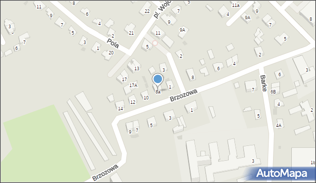 Nidzica, Brzozowa, 8a, mapa Nidzica