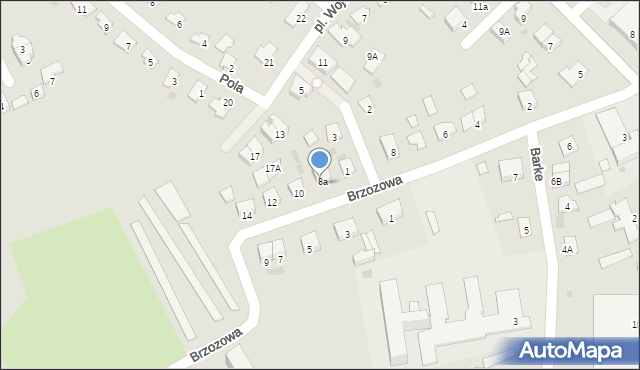 Nidzica, Brzozowa, 8b, mapa Nidzica