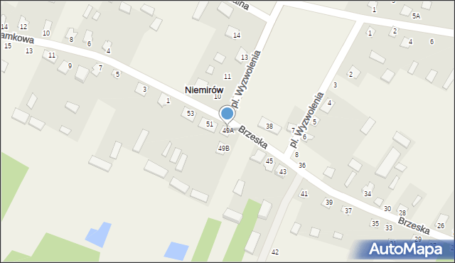 Niemirów, Brzeska, 49A, mapa Niemirów