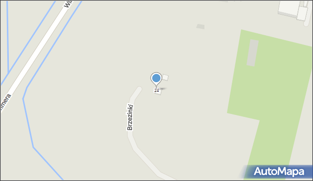 Niepołomice, Brzezinki, 14, mapa Niepołomice