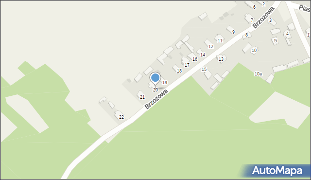 Nieświń, Brzozowa, 20, mapa Nieświń