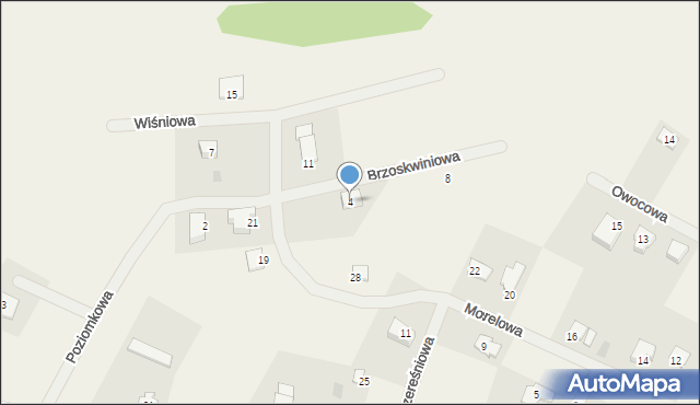 Nikielkowo, Brzoskwiniowa, 4, mapa Nikielkowo