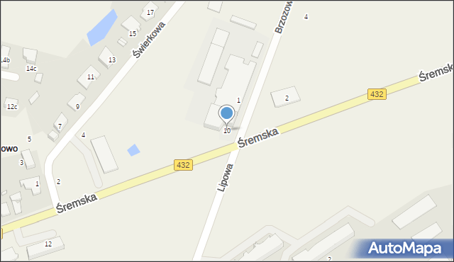 Nochowo, Brzozowa, 10, mapa Nochowo