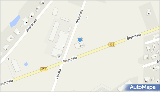 Nochowo, Brzozowa, 2, mapa Nochowo