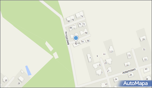 Nochowo, Brzozowa, 52, mapa Nochowo