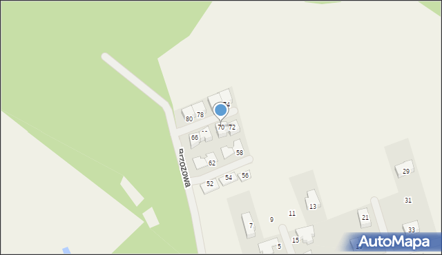 Nochowo, Brzozowa, 70, mapa Nochowo