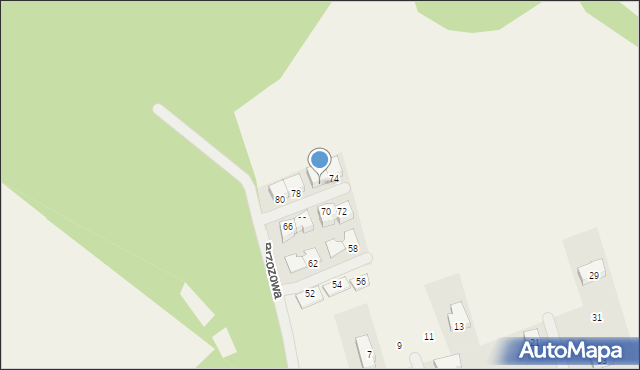 Nochowo, Brzozowa, 76, mapa Nochowo