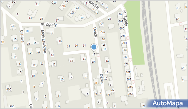 Nowa Iwiczna, Brzozowa, 12, mapa Nowa Iwiczna
